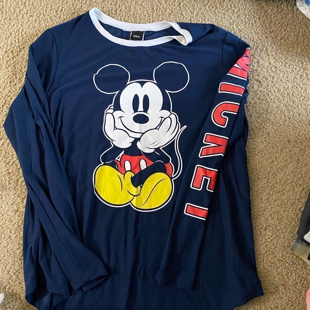 Juniors Disney Mickey Mouse Long Sleeve Tshirt